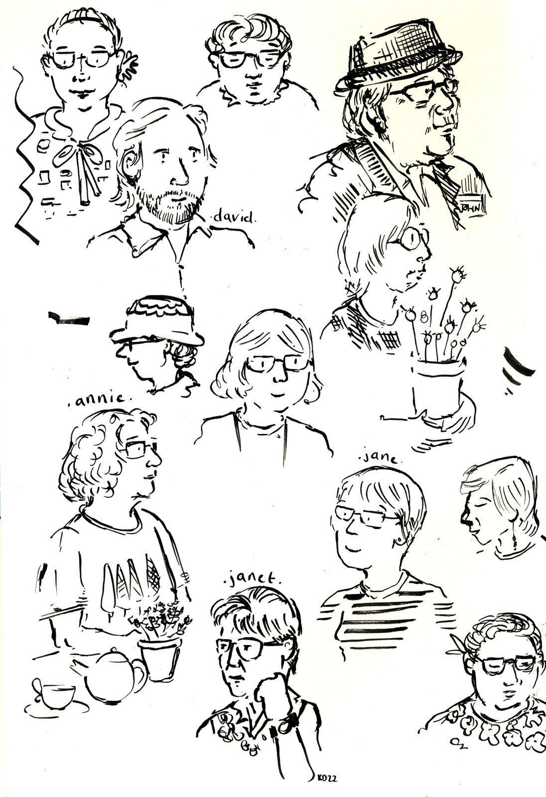 SKETCHBOOK- people at Kelmarsh Hall- by Katy Dynes