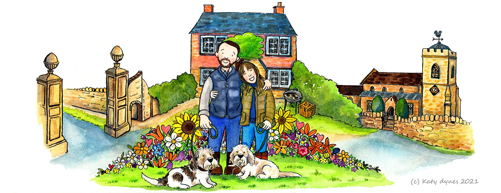PRIVATE COMMISSION- family portrait for P and K- by Katy Dynes 2021