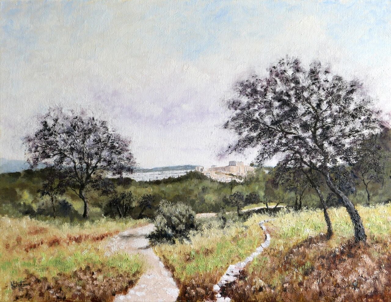 CE40 - A Path On Philopappos Hill, Athens - by - Charles Kitchen