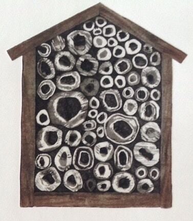 CE107 - A home awaits a solitary bee - by - Jean Edwards
