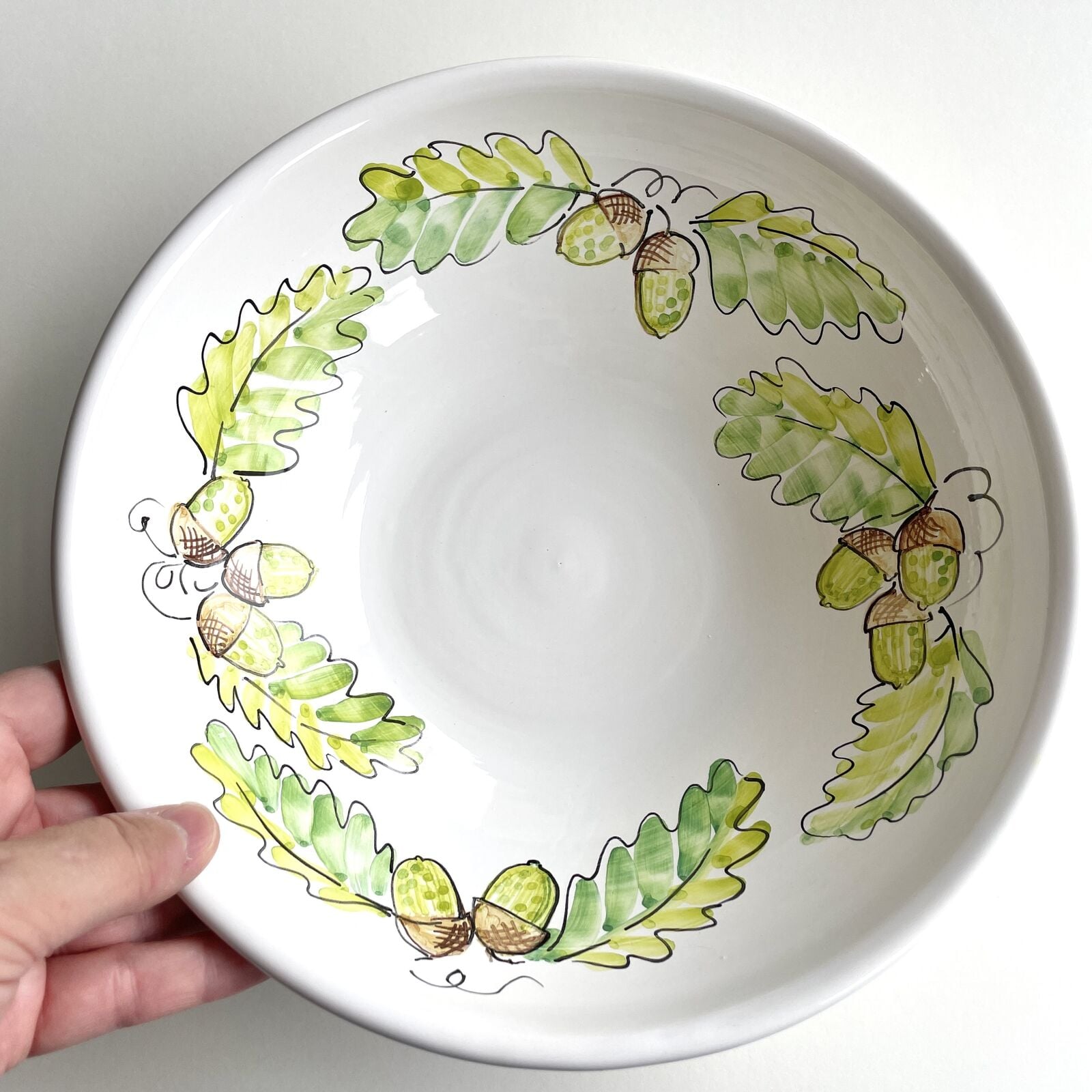 CE134 - Acorns and Oakleaves bowl - by - Louise Crookenden-Johnson