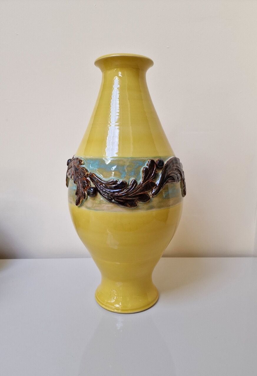 CE195 - Aureolin Stoneware Vase - by - Sabari Sen