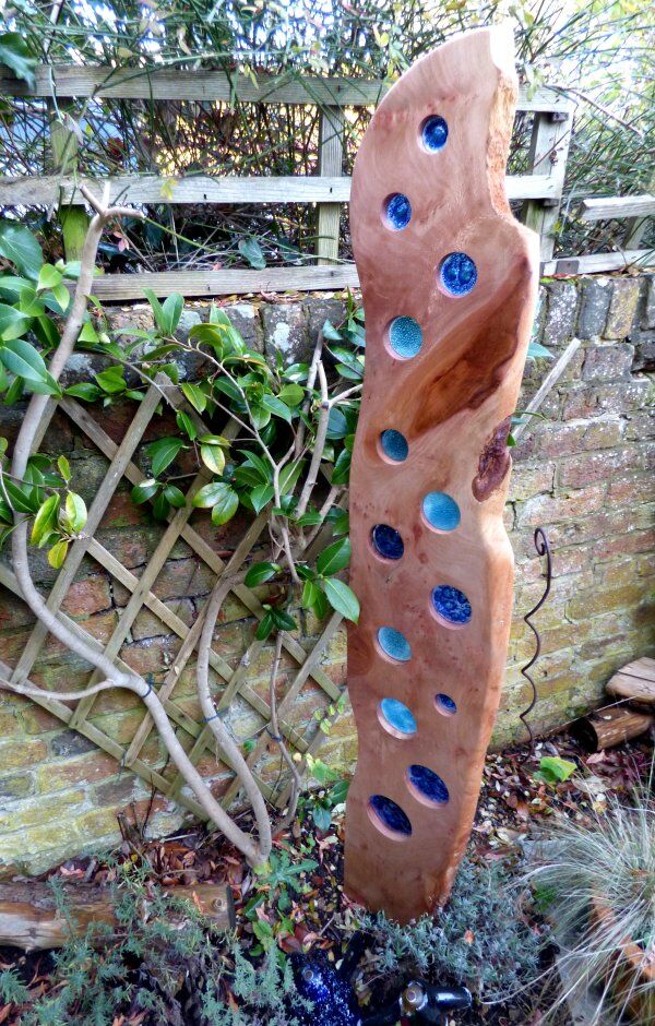 Commission Fused Glass and Wood Sculpture - Vitreus Art