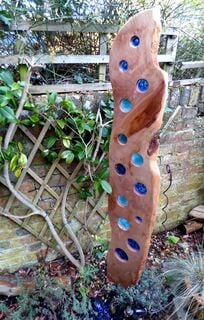 Commission Fused Glass and Wood Sculpture - Vitreus Art