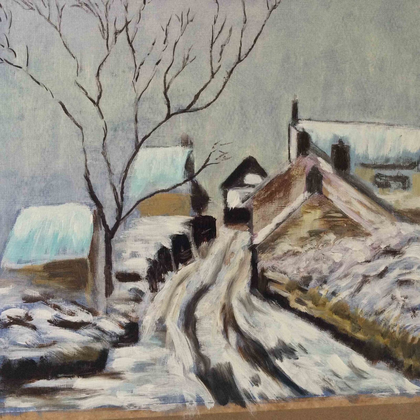 Village Snow Scene