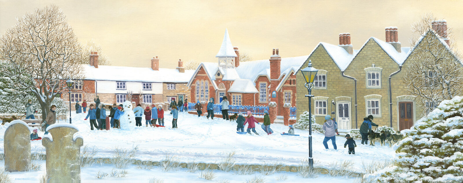 Schools Out, Castlethorpe - Oil Painting