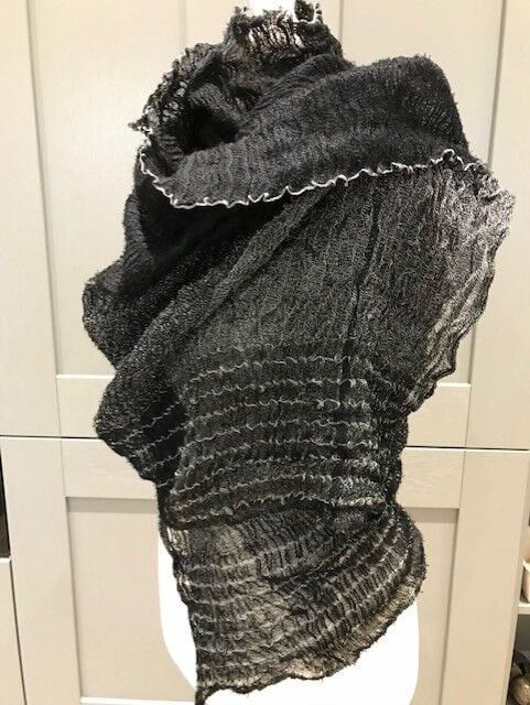Suzanne Townshend Black collapse weave shawl