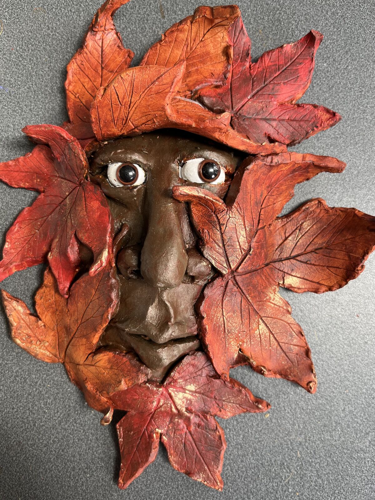 Ceramic Green Man - painted with acrylic