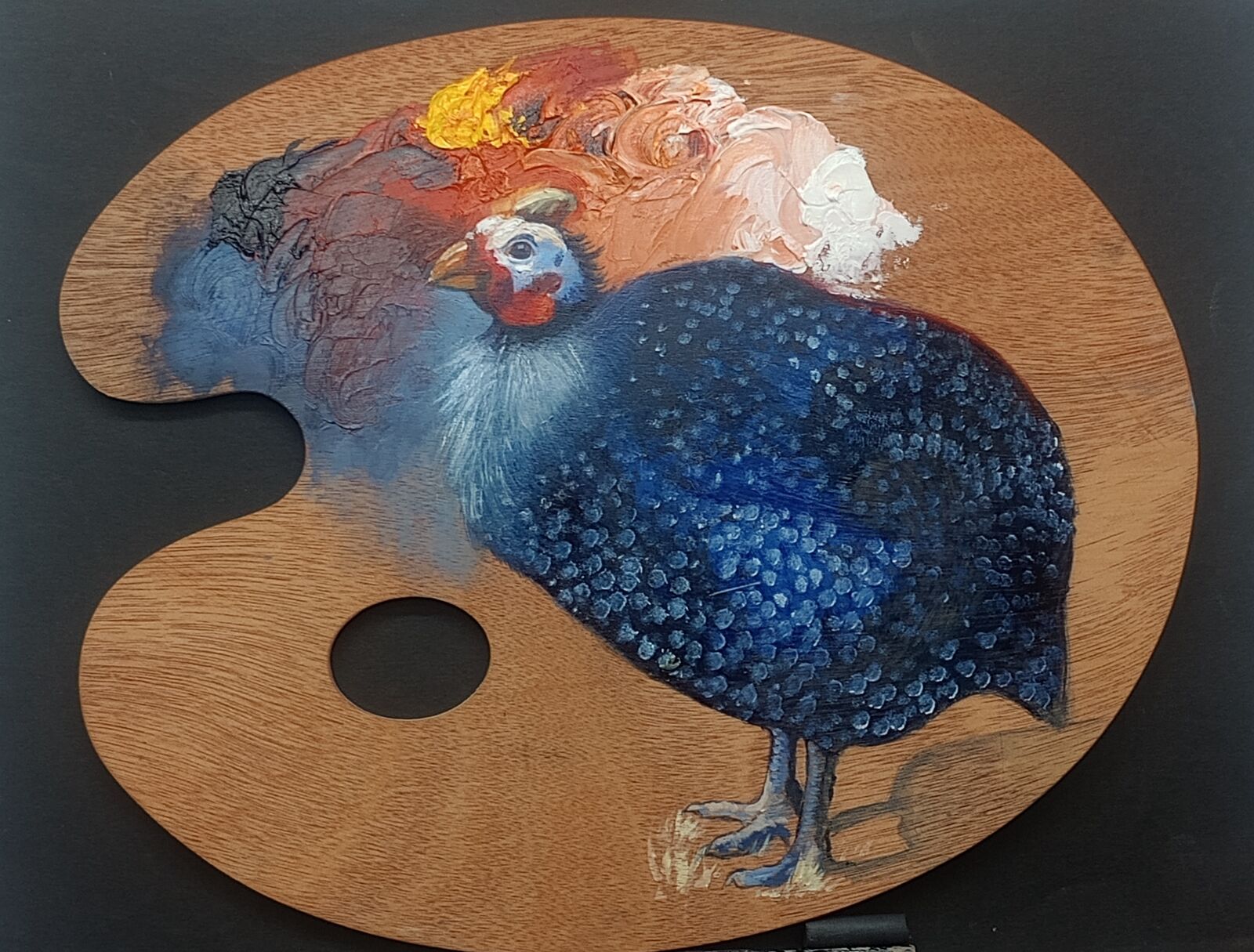 GUINEA FOWL ON PALETTE