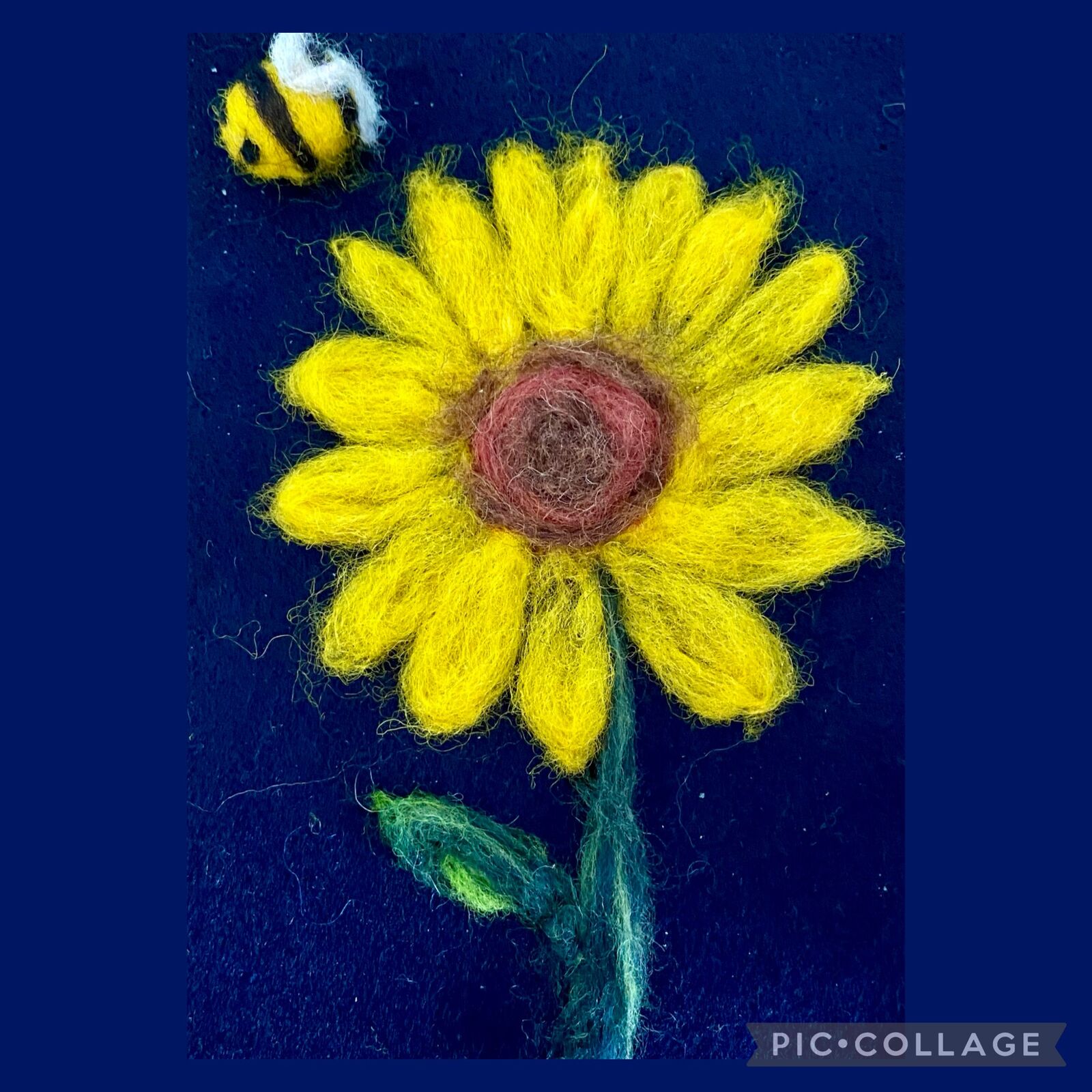 Sunflower with bee
