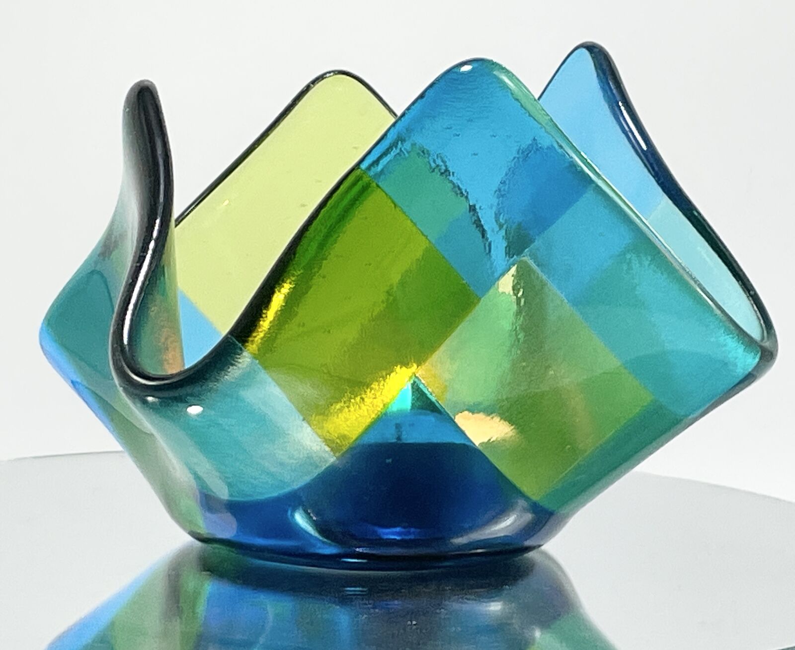 Blue candle holder