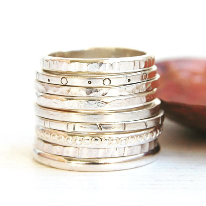 Silver stacking rings