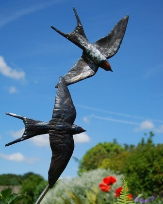 Swallow Flight - Bronze Swallows