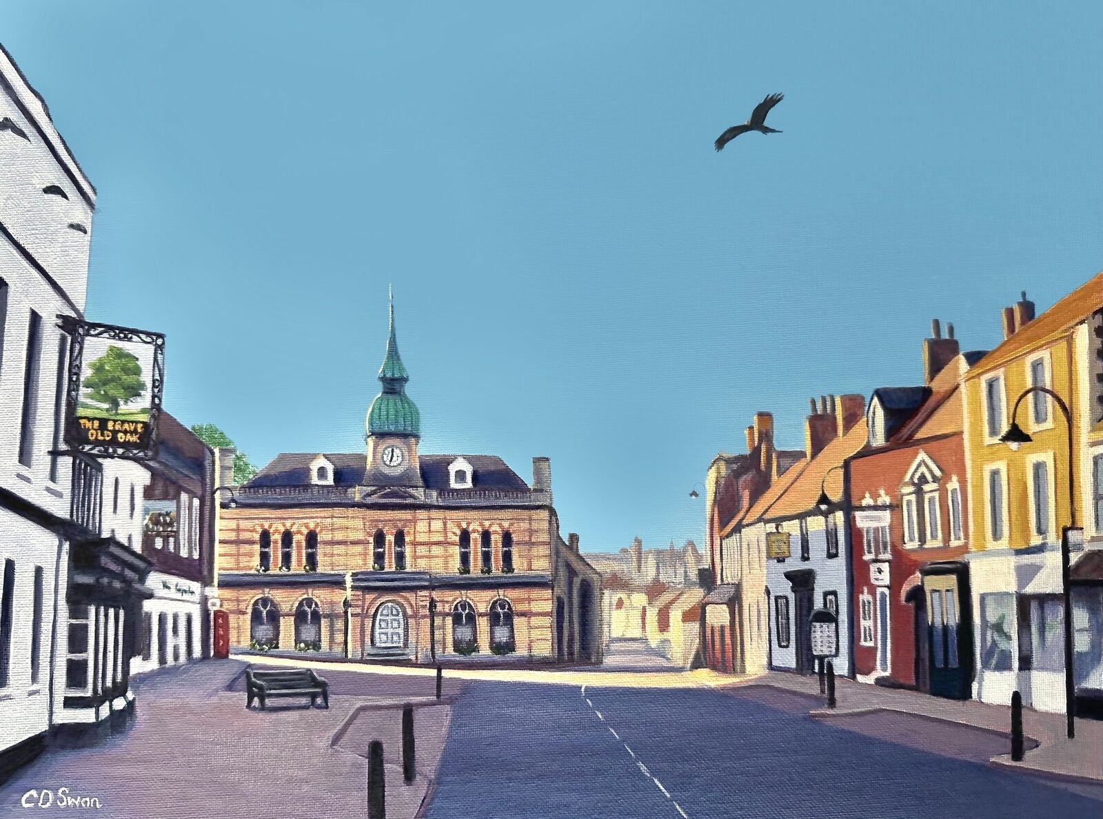 Red Kite over Towcester High Street
