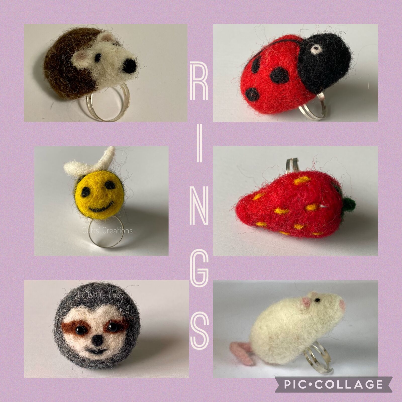 Needle felted rings