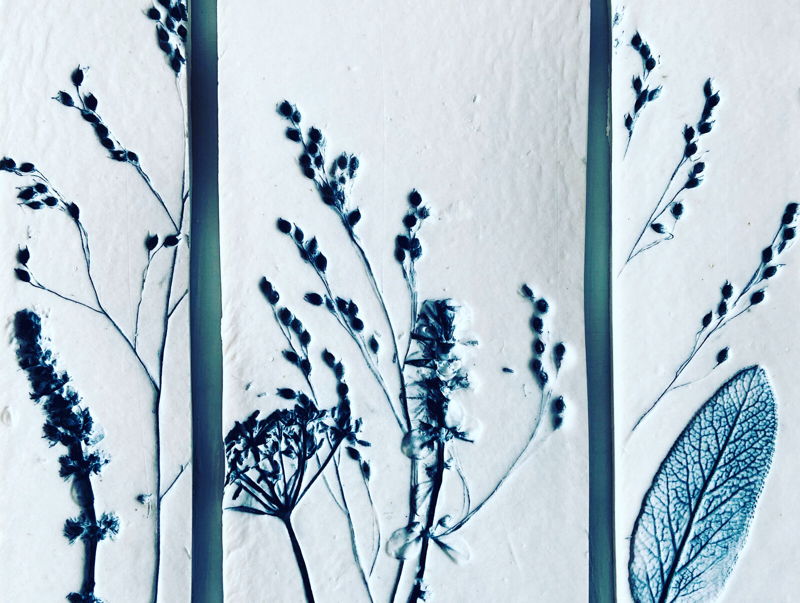 Detail of porcelain nature printed picture