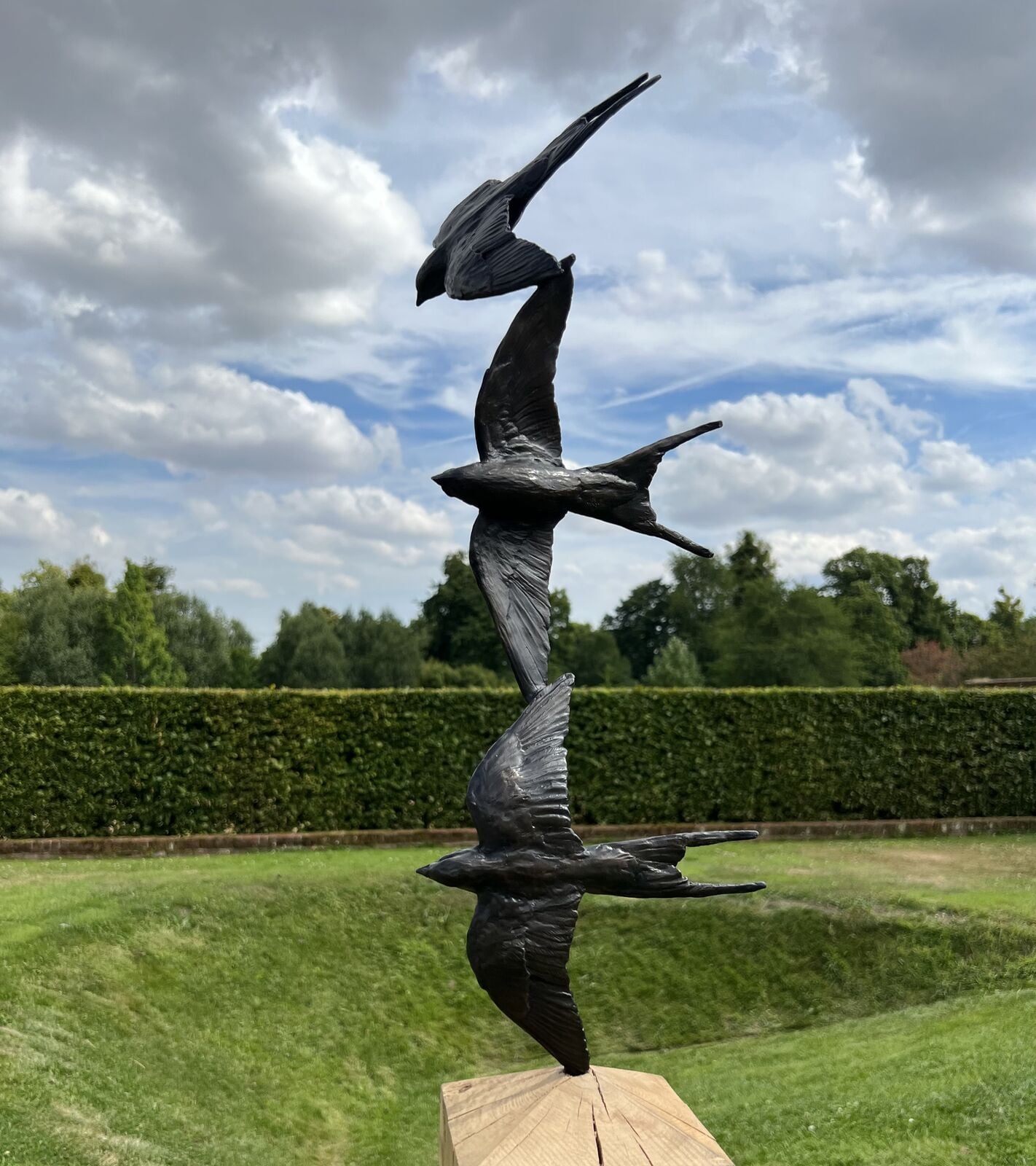 Three Bronze Swallows by Sculptress JOEL